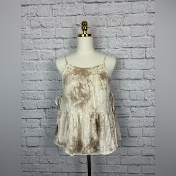 NWT Aerie Boho Babydoll Tie Dye Tank Top Lace Crochet size S - Picture 2 of 7